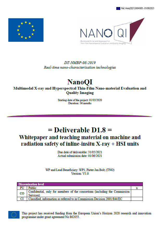 Whitepaper on machine and radiation safety of inline-insitu X-ray + HSI units