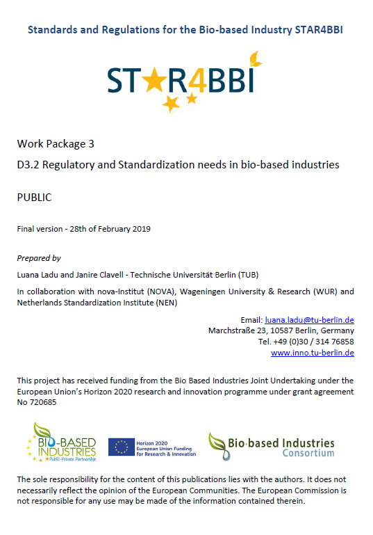 Regulatory and Standardisation needs in bio-based industries