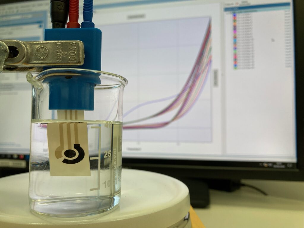 Printed electrochemical sensor on 2D and 3D